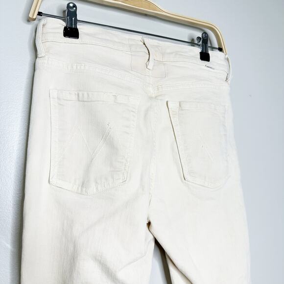 Mother Womens Jeans The Scrapper Cuff Ankle Fray Devil May Care Cream Size 25 - Picture 4 of 12